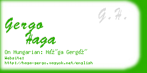 gergo haga business card